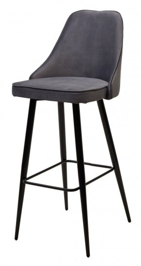 Барный стул NEPAL-BAR СЕРЫЙ #27, велюр/ черный каркас (H=78cm) М-City в Новом Уренгое - novyy-urengoy.mebel-74.com | фото
