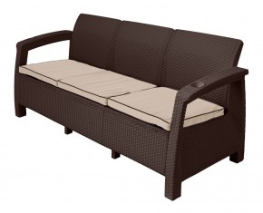Диван Yalta Premium Sofa 3 Set (Ялта) шоколадный (+подушки под спину) в Новом Уренгое - novyy-urengoy.mebel-74.com | фото