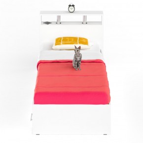 Камелия Кровать с ящиками 0900, цвет белый, ШхГхВ 93,5х217х78,2 см., сп.м. 900х2000 мм., без матраса, основание есть в Новом Уренгое - novyy-urengoy.mebel-74.com | фото