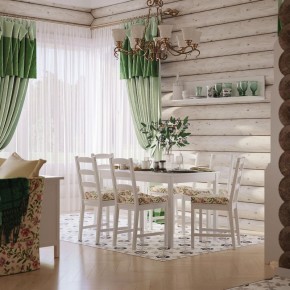 Комлект Вествик обеденный стол и четыре стула, массив сосны, цвет белый в Новом Уренгое - novyy-urengoy.mebel-74.com | фото