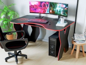 Компьютерный стол КЛ №9.0 (Черный/Красный) в Новом Уренгое - novyy-urengoy.mebel-74.com | фото