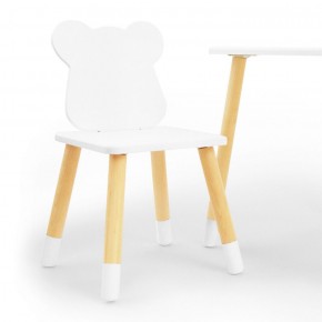 Комплект детской мебели стол и два стула Мишутка (Белый/Белый/Береза) в Новом Уренгое - novyy-urengoy.mebel-74.com | фото