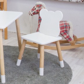 Комплект детской мебели стол и два стула Мишутка (Белый/Белый/Береза) в Новом Уренгое - novyy-urengoy.mebel-74.com | фото