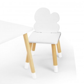 Комплект детской мебели стол и два стула Облачко (Белый/Белый/Береза) в Новом Уренгое - novyy-urengoy.mebel-74.com | фото