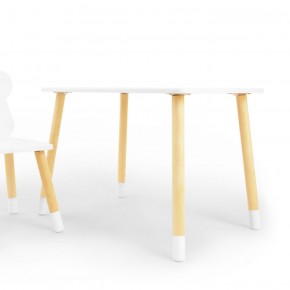 Комплект детской мебели стол и стул Корона (Белый/Белый/Береза) в Новом Уренгое - novyy-urengoy.mebel-74.com | фото