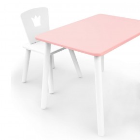 Комплект детской мебели стол и стул Корона (Розовый/Белый/Белый) в Новом Уренгое - novyy-urengoy.mebel-74.com | фото