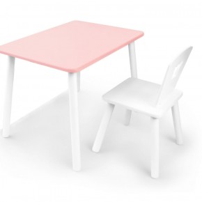 Комплект детской мебели стол и стул Корона (Розовый/Белый/Белый) в Новом Уренгое - novyy-urengoy.mebel-74.com | фото
