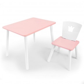 Комплект детской мебели стол и стул Корона (Розовый/Розовый/Белый) в Новом Уренгое - novyy-urengoy.mebel-74.com | фото