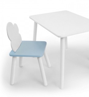 Комплект детской мебели стол и стул Облачко (Белый/Голубой/Белый) в Новом Уренгое - novyy-urengoy.mebel-74.com | фото