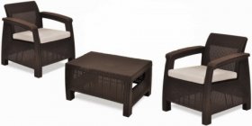 Комплект мебели Корфу Уикенд (Corfu Weekend) коричневый - серо-бежевый * в Новом Уренгое - novyy-urengoy.mebel-74.com | фото