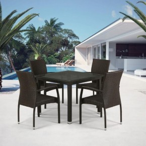 Комплект плетеной мебели T257A/YC379A-W53 Brown (4+1) + подушки на стульях в Новом Уренгое - novyy-urengoy.mebel-74.com | фото