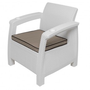 Комплект уличной мебели Yalta Premium Terrace Set (Ялта) белый (+подушки под спину) в Новом Уренгое - novyy-urengoy.mebel-74.com | фото