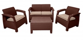 Комплект уличной мебели Yalta Premium Terrace Set (Ялта) шоколадый (+подушки под спину) в Новом Уренгое - novyy-urengoy.mebel-74.com | фото
