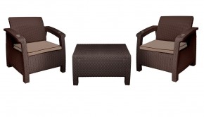 Комплект уличной мебели Yalta Premium Terrace Triple Set (Ялта) шоколадный (+подушки под спину) в Новом Уренгое - novyy-urengoy.mebel-74.com | фото