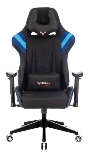 Кресло игровое Бюрократ VIKING 4 AERO BLUE черный/синий в Новом Уренгое - novyy-urengoy.mebel-74.com | фото