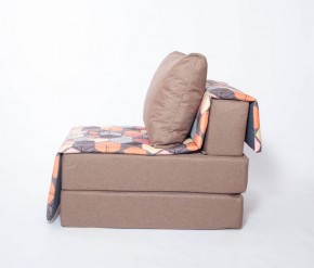 Кресло-кровать бескаркасное Харви (коричневый-геометрия браун) в Новом Уренгое - novyy-urengoy.mebel-74.com | фото