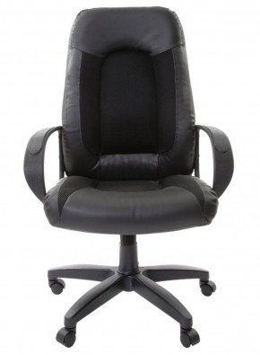 Кресло офисное BRABIX "Strike EX-525" (экокожа черная, ткань черная) 531381 в Новом Уренгое - novyy-urengoy.mebel-74.com | фото