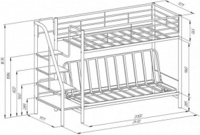 Кровать двухъярусная с диваном "Мадлен-3" (Белый/Фиолетовы) в Новом Уренгое - novyy-urengoy.mebel-74.com | фото