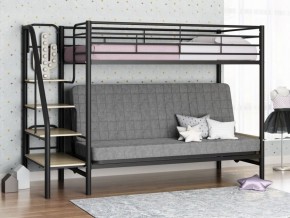 Кровать двухъярусная с диваном "Мадлен-3" (Черный/Серый) в Новом Уренгое - novyy-urengoy.mebel-74.com | фото