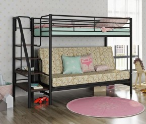 Кровать двухъярусная с диваном "Мадлен-3" (Черный/Серый) в Новом Уренгое - novyy-urengoy.mebel-74.com | фото