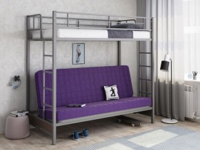 Кровать двухъярусная с диваном "Мадлен" (Серый/Фиолетовый) в Новом Уренгое - novyy-urengoy.mebel-74.com | фото