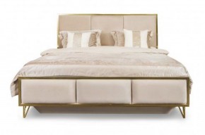 Кровать Lara 1600 с мягким изголовьем + основание (белый глянец) в Новом Уренгое - novyy-urengoy.mebel-74.com | фото