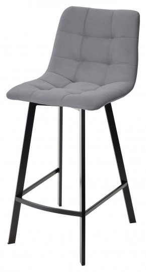 Полубарный стул CHILLI-QB SQUARE серый #27, велюр / черный каркас (H=66cm) М-City в Новом Уренгое - novyy-urengoy.mebel-74.com | фото