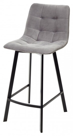 Полубарный стул CHILLI-QB SQUARE светло-серый #26, велюр / черный каркас (H=66cm) М-City в Новом Уренгое - novyy-urengoy.mebel-74.com | фото