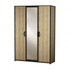 Шкаф 3-дверный с зеркалом №885 Гранж в Новом Уренгое - novyy-urengoy.mebel-74.com | фото