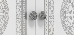 Шкаф 4-х дверный с зеркалами (12.244) Грация (белый/серебро) в Новом Уренгое - novyy-urengoy.mebel-74.com | фото
