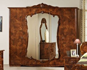 Шкаф 5-и дверный с зеркалами (20.145) Тициана (орех) в Новом Уренгое - novyy-urengoy.mebel-74.com | фото