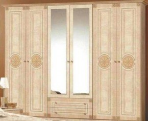 Шкаф 6-и дверный с зеркалами (02.146) Рома (беж) в Новом Уренгое - novyy-urengoy.mebel-74.com | фото