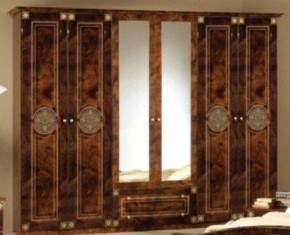 Шкаф 6-и дверный с зеркалами (02.146) Рома (орех) в Новом Уренгое - novyy-urengoy.mebel-74.com | фото