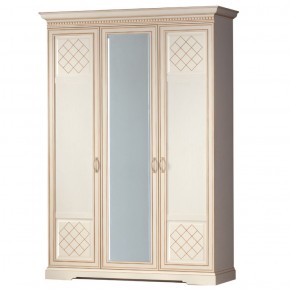 Шкаф для одежды 3-дверный №800 Парма кремовый белый в Новом Уренгое - novyy-urengoy.mebel-74.com | фото