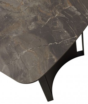 Стол RASMUS 160 KL-80 Серый мрамор, итальянская керамика / черный каркас, ®DISAUR в Новом Уренгое - novyy-urengoy.mebel-74.com | фото